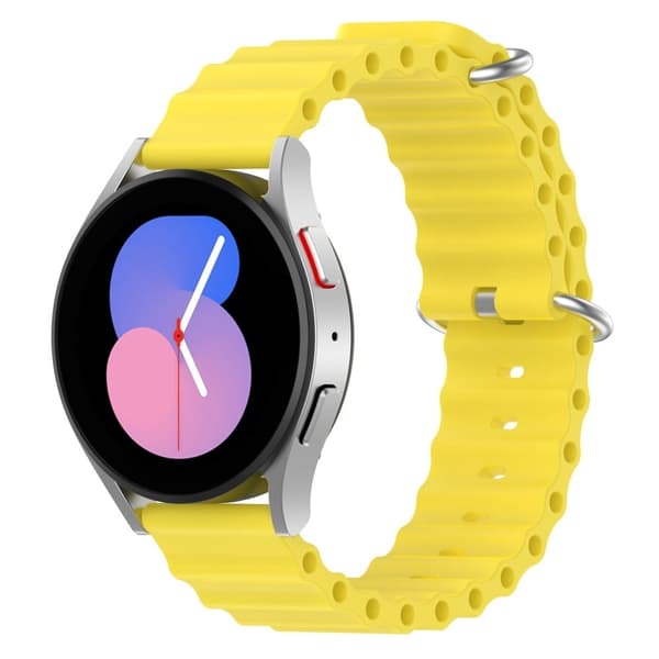20 mm klockarmband i silikon med universell vågdesign - Gul Gul