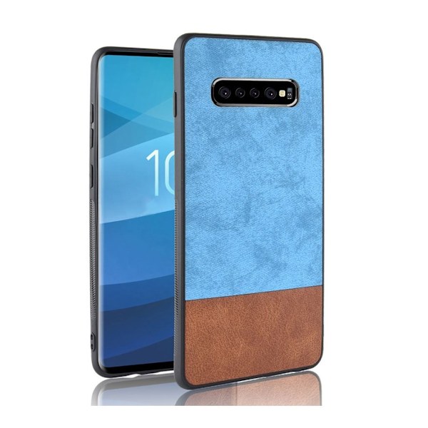 Samsung Galaxy S10 Plus två tons hybrid läderfodral - Blå Blå