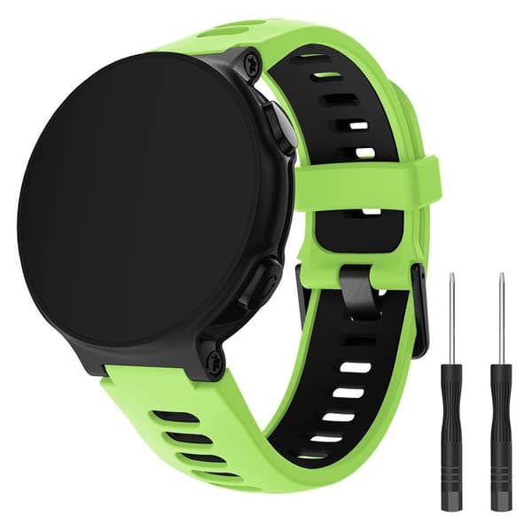 Garmin Forerunner 735XT / 220 / 230 / 235 / 620 / 630 viileä silikoninen kellonauha - Vihreä / Musta Green