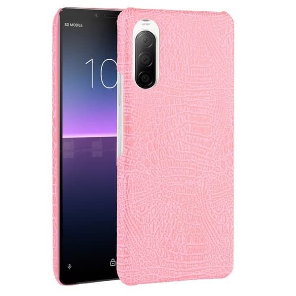 Croco Sony Xperia 10 II cover - Lyserød Pink