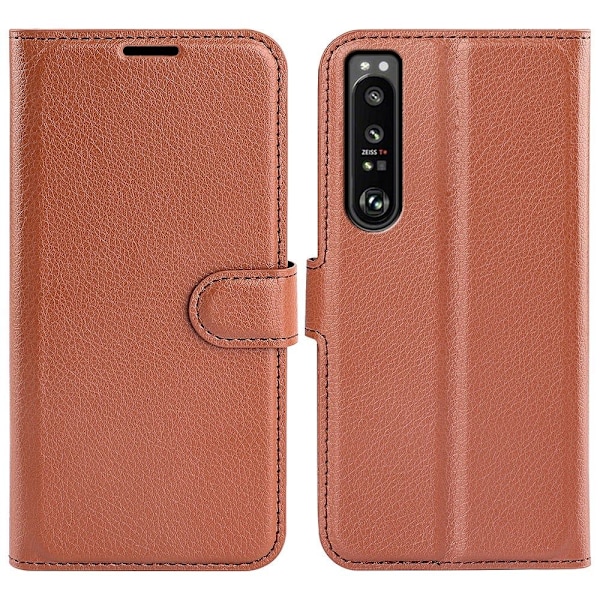 Klassisk Sony Xperia 1 IV flip etui - Brun Brown
