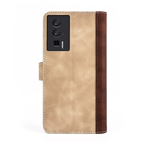 Kaksivärinen nahkainen läppäkotelo Xiaomi Redmi K60 / Xiaomi Redmi K60 Pro - Keltainen Yellow