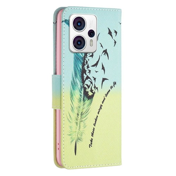 Wonderland Motorola Moto G23 / G13 / G53 Flip Etui - Fjer Green