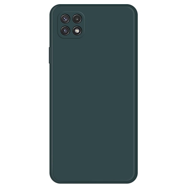 Avfasat gummerat droppskydd för Samsung Galaxy A22 5G - Svartaktig Grön Grön