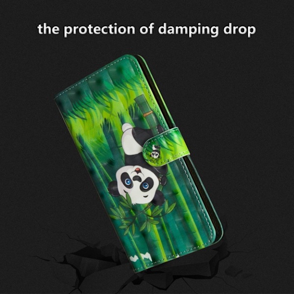 Huawei P20 Pro mønstret læderetui - Panda Multicolor