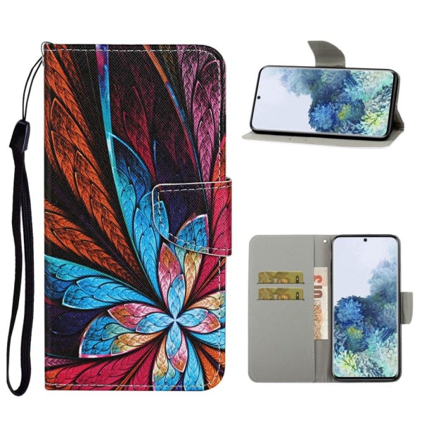 wonderland Samsung Galaxy S21 Ultra flip etui - farverig blomst mønster Multicolor