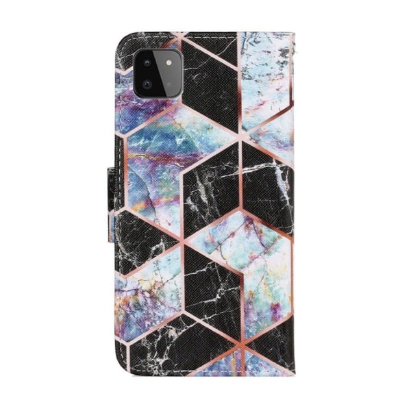 Wonderland Samsung Galaxy A22 5G Läppäkotelo - Marbling Pattern Multicolor