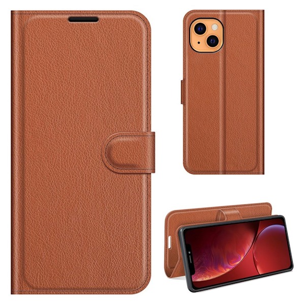 Klassisk iPhone 13 flip etui - Brun Brown