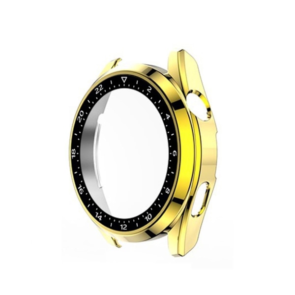 Huawei Watch 3 Pro scale design frame + tempered glass screen protector - Gold Guld
