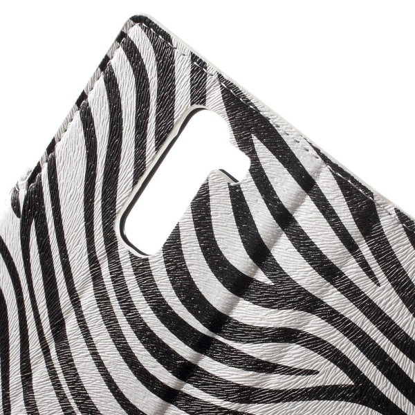Moberg LG G4c Læder Etui Med Kortholder - Zebra Striber Multicolor