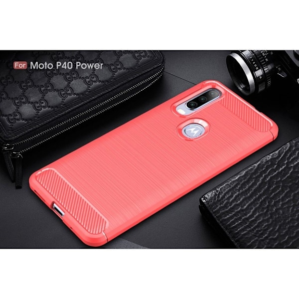 Carbon Flex Motorola One Power / Motorola One Action skal - Röd Röd