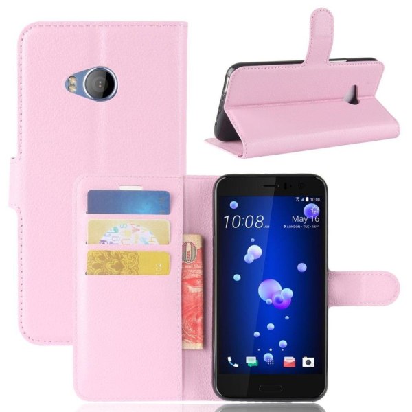 HTC U11 Life Läckert skinn fodral - Ljus rosa