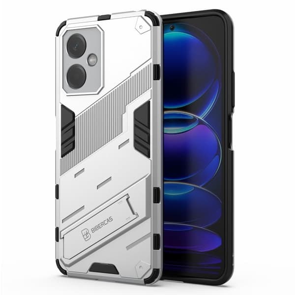 Stødsikker Hybrid Cover med A Moderne Touch til Xiaomi Redmi Note 12 - Sølv Silver grey