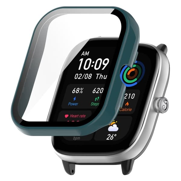 Amazfit GTS 4 Mini cover with tempered glass - Pine Needle Green Grön