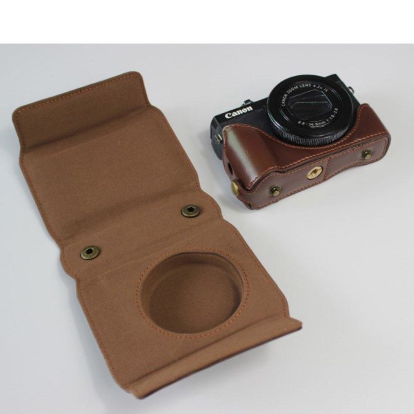 Canon PowerShot G7 X Mark III durable leather case - Coffee Brun