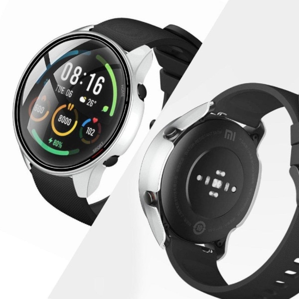 Xiaomi Mi Watch Color yksinkertainen kehys + karkaistu lasi - Hopea Silver grey