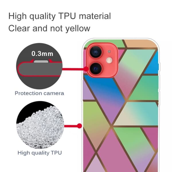 Marble design iPhone 13 Mini cover - Rose/Grøn Og Blå Gradienter Multicolor
