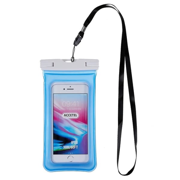 Universal waterproof bag with lanyard for 6-inch smartphone - Blue Blue