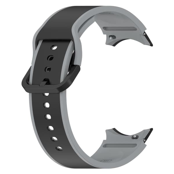 Dobbeltfarvet silikoneurrem til Samsung Galaxy Watch 5 / 4 / 3 - Sort / Grå Black