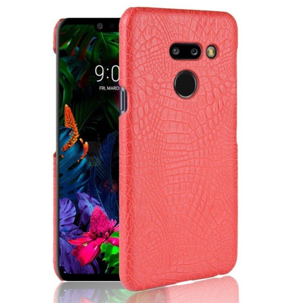 LG G8 ThinQ krokotiilinnahan tuntuinen suojakotelo - Punainen Red