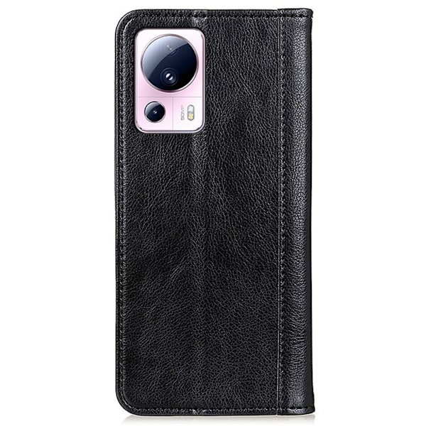Xiaomi 13 Lite / Xiaomi Civi 2 ægte læderetui med magnetisk lukning - Sort Black