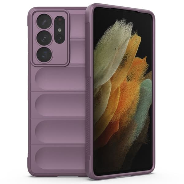 Mjukt greppformat Samsung Galaxy S21 Ultra 5G skal - Lila Lila