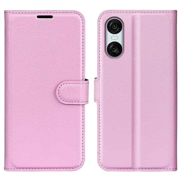 Klassisk Sony Xperia 10 VI flip etui - Lyserød Pink