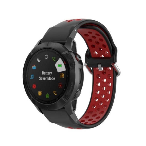 Urrem til Garmin-ur med to farver - Sort / Rød Black