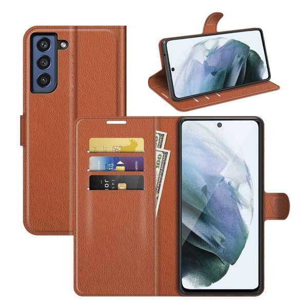 Classic Samsung Galaxy S21 FE Flippetui - Brun Brown