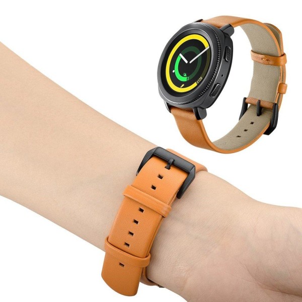 Samsung Gear Sport snyggt klockarmband i koskinnläder Brun