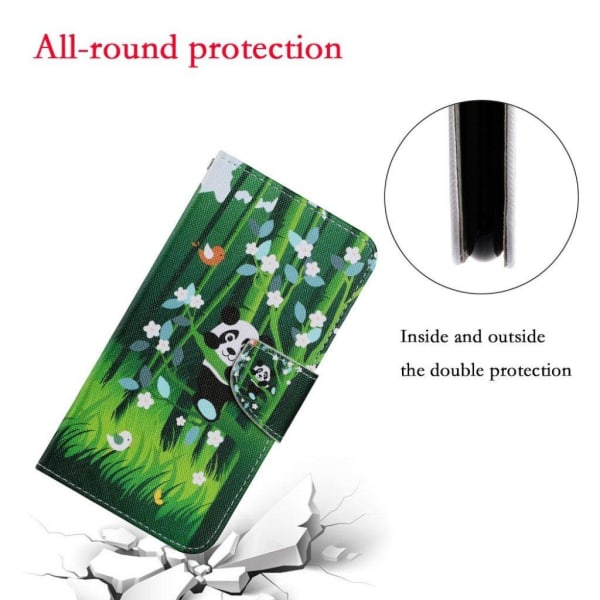 Wonderland Samsung Galaxy S21 FE Flip etui - Panda og bambus Green