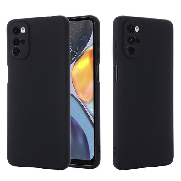 Matte Liquid Silikone Cover til Motorola Moto G22 - Sort Black
