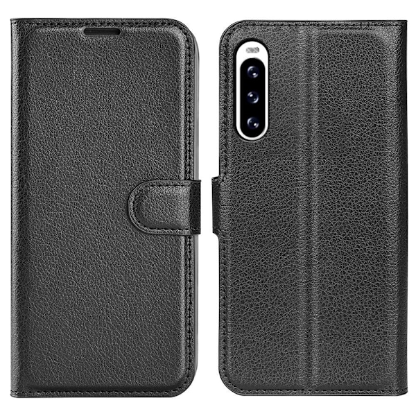 Klassisk Sony Xperia 10 V Flip Etui - Sort Black