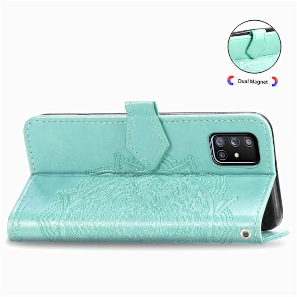 Mandala Samsung Galaxy A71 5G Flip Etui - Grøn Green