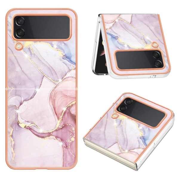 Marble Samsung Galaxy Z Flip4 Etui - Rose Guld Marmor Pink