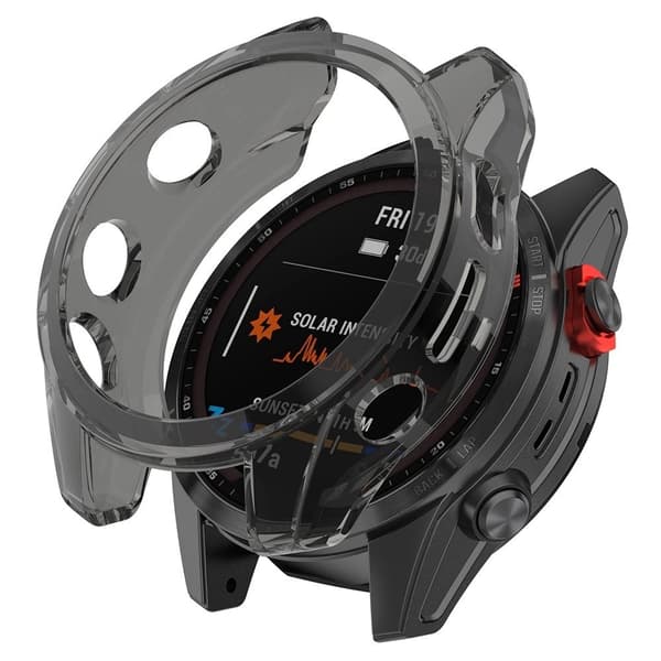 Garmin Fenix 7S läpinäkyvä suojus - Läpinäkyvä Musta Black