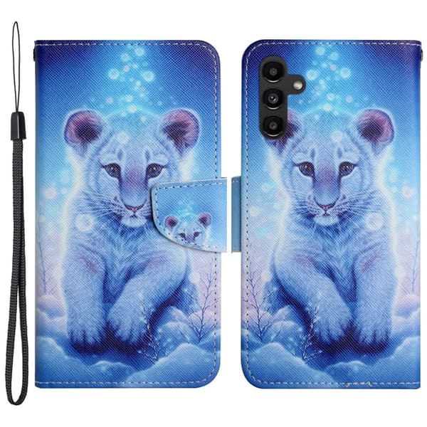 Wonderland Samsung Galaxy A24 4G Flip Etui - Leopard Blue