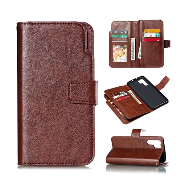 Crazy Horse Huawei P30 Pro læder flip etui - Brun Brown