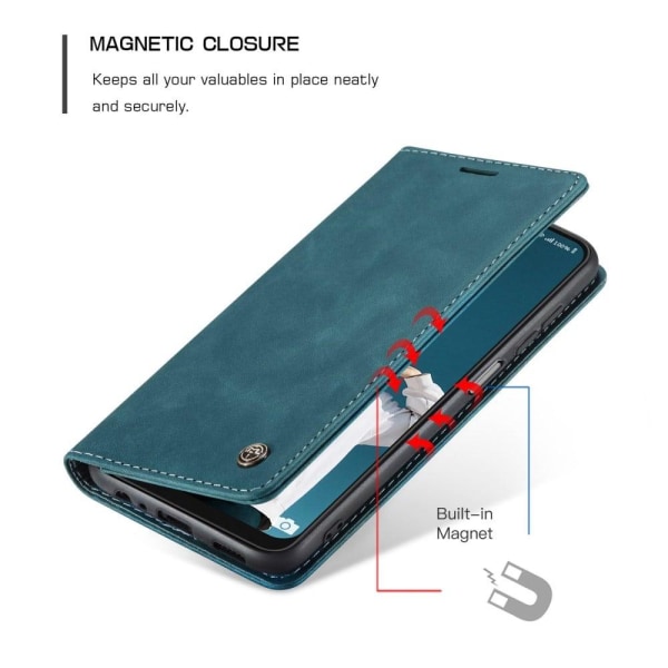 CaseMe Samsung Galaxy A22 5G vintage etui - Blå Blue