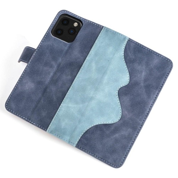 Two-color Leather Läppäkotelo For iPhone 11 Pro - Sininen Blue