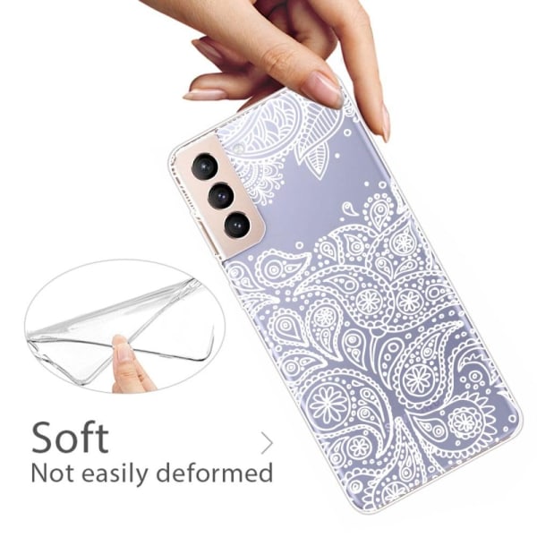 Deco Samsung Galaxy S22 Plus Suojakotelo - White Leaves Pattern White