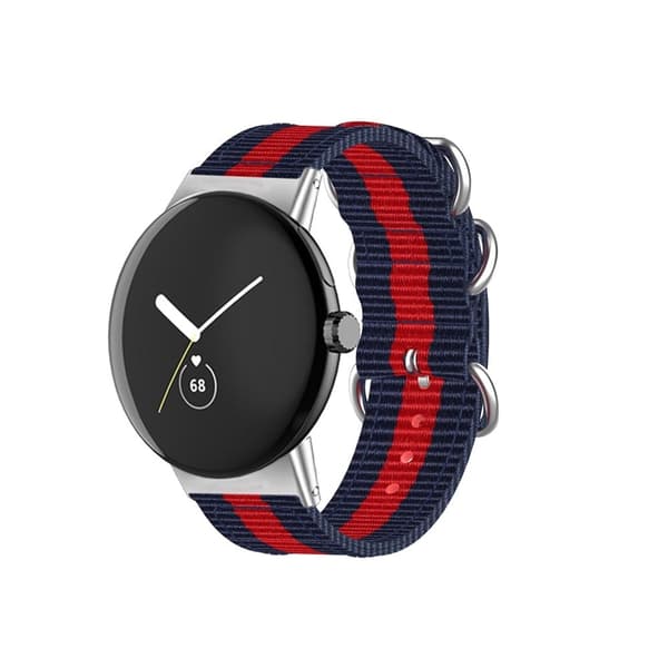 Nylonklokkerem med tre løkker til Google Pixel Watch - Blå / Rød / Blå Red