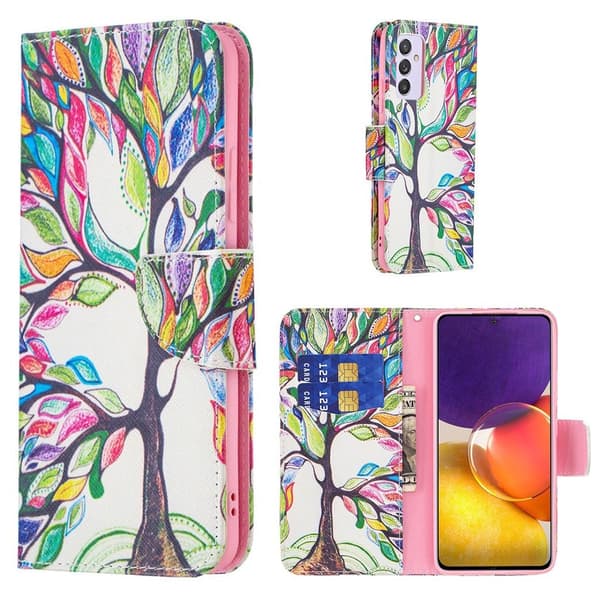Wonderland Samsung Galaxy A82 5G Läppäkotelo - Colorized Puu Multicolor