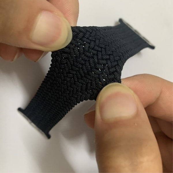 Apple Watch Series 6 / 5 44mm nylon urrem - Sort / Størrelse: M Black