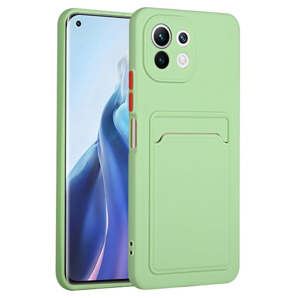 Xiaomi 11 Lite 5G NE / Xiaomi Mi 11 Lite 5G / Xiaomi Mi 11 Lite skal med korthållare - Grön Grön
