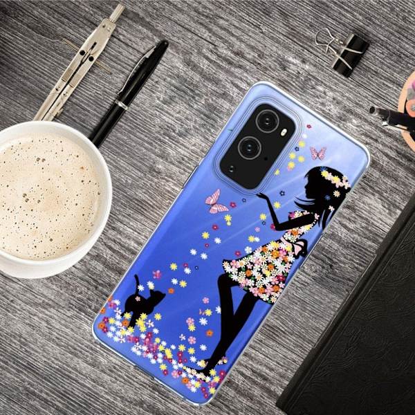 Deco OnePlus 9 Pro skal - Flicka Och Katt multifärg