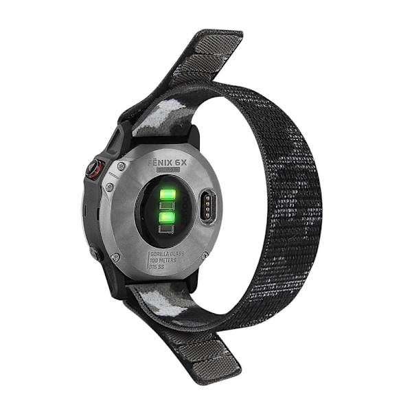 Urrem i nylon til Garmin- og Coros-ure - Camouflage Grå Silver grey