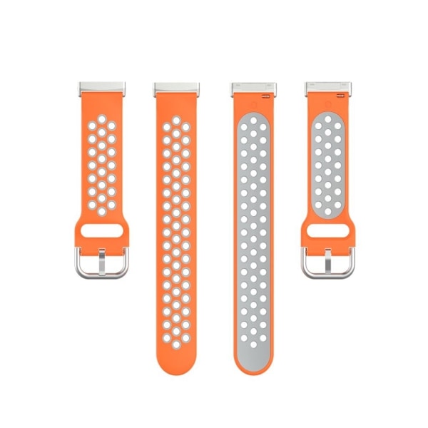 Fitbit Versa 3 / Sense bi-farve silikone rem - orange / grå Orange