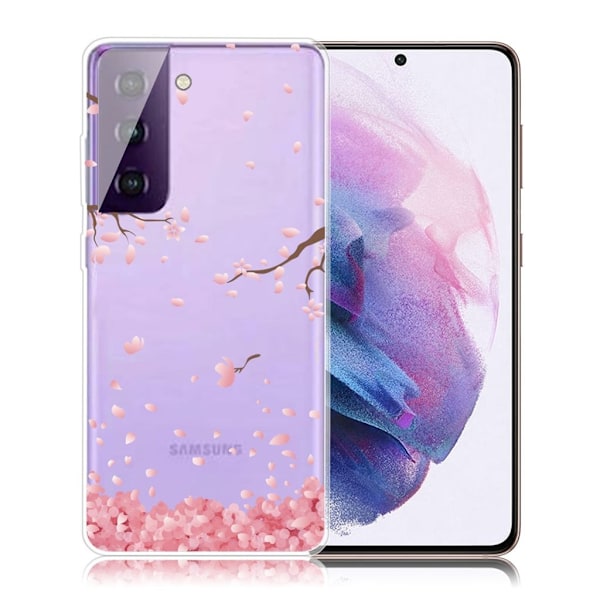 Deco Samsung Galaxy S21 FE Etui - Falling Blomst Pink