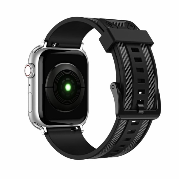 Apple Watch (41 mm) urrem i kulfiber-silikone - Sort Black